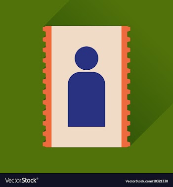 Flat icon with long shadow personal contact vector image