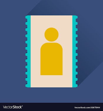 Flat icon with long shadow personal contact vector image