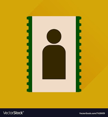 Flat icon with long shadow personal contact vector image