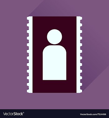 Flat icon with long shadow personal contact vector image