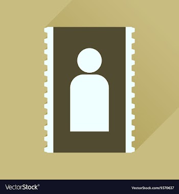 Flat icon with long shadow personal contact vector image