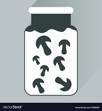 Flat icon with long shadow pickled mushrooms vector image