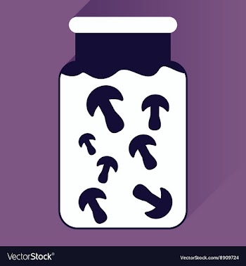 Flat icon with long shadow pickled mushrooms vector image