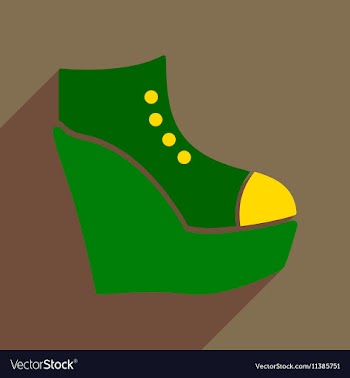 Flat icon with long shadow platform shoes vector image