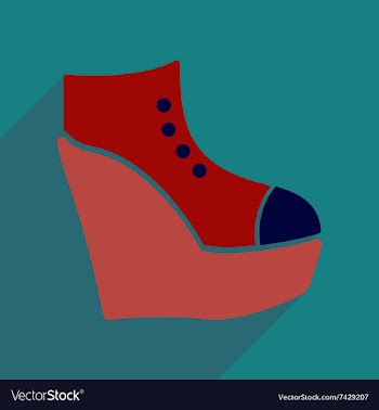 Flat icon with long shadow platform shoes vector image