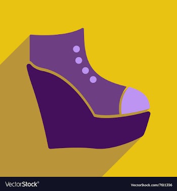 Flat icon with long shadow platform shoes vector image