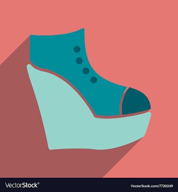 Flat icon with long shadow platform shoes vector image