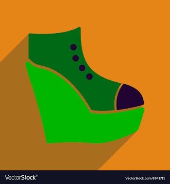 Flat icon with long shadow platform shoes vector image
