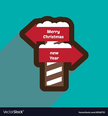 Flat icon with long shadow Pointer Christmas and vector image