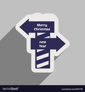 Flat icon with long shadow Pointer Christmas and vector image
