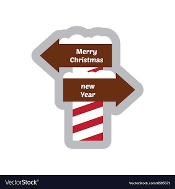 Flat icon with long shadow Pointer Christmas and vector image