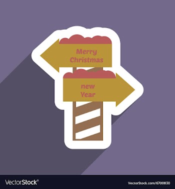 Flat icon with long shadow Pointer Christmas and vector image