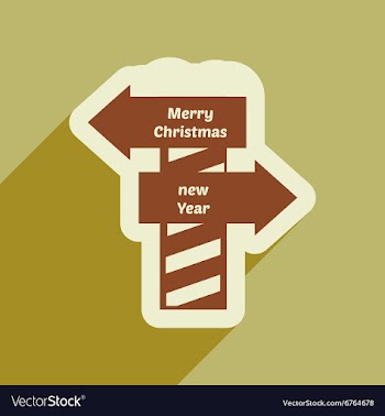 Flat icon with long shadow Pointer Christmas and vector image