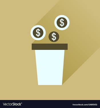 Flat icon with long shadow pot of coins vector image