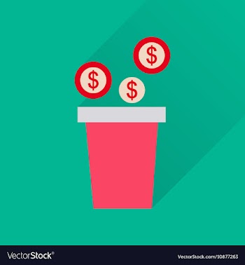 Flat icon with long shadow pot of coins vector image
