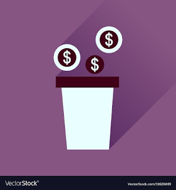 Flat icon with long shadow pot of coins vector image
