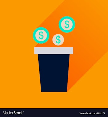 Flat icon with long shadow pot of coins vector image