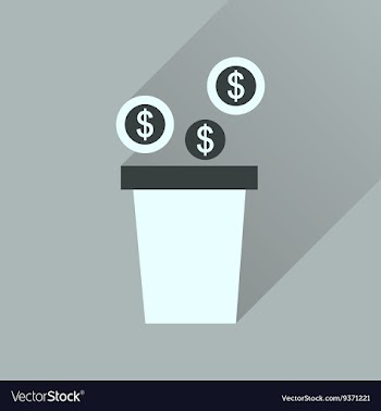 Flat icon with long shadow pot of coins vector image