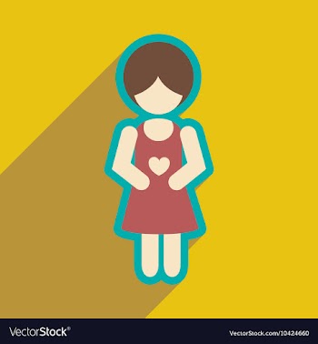 Flat icon with long shadow pregnant Girl vector image