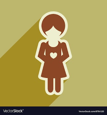 Flat icon with long shadow pregnant Girl vector image