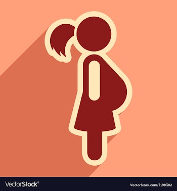 Flat icon with long shadow pregnant Girl vector image
