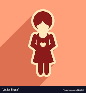 Flat icon with long shadow pregnant Girl vector image