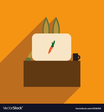 Flat icon with long shadow rabbit cartoon vector image