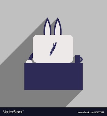 Flat icon with long shadow rabbit cartoon vector image