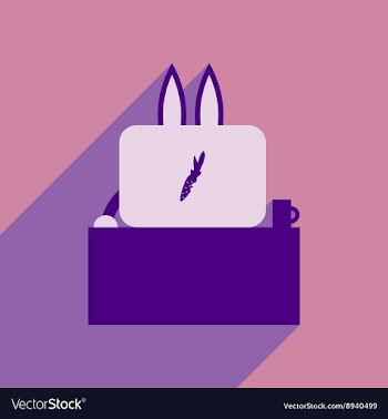 Flat icon with long shadow rabbit cartoon vector image
