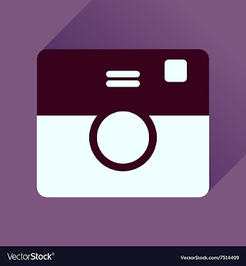 Flat icon with long shadow retro camera vector image