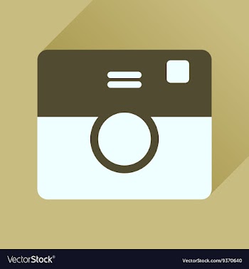 Flat icon with long shadow retro camera vector image