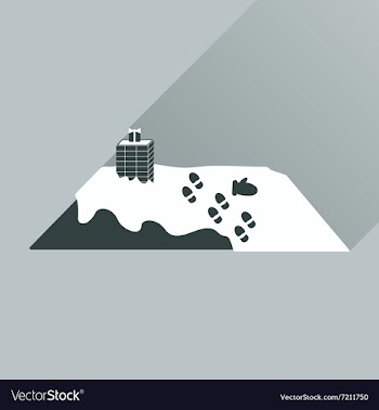 Flat icon with long shadow roof in the snow vector image