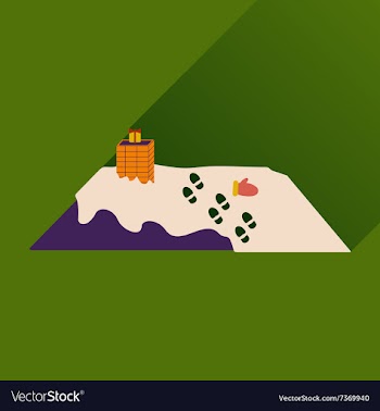 Flat icon with long shadow roof in the snow vector image