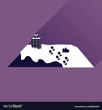 Flat icon with long shadow roof in the snow vector image