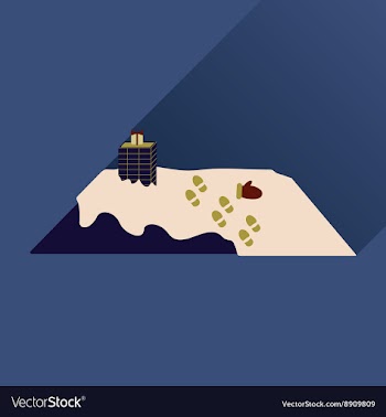 Flat icon with long shadow roof in the snow vector image