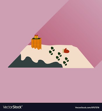 Flat icon with long shadow roof in the snow vector image
