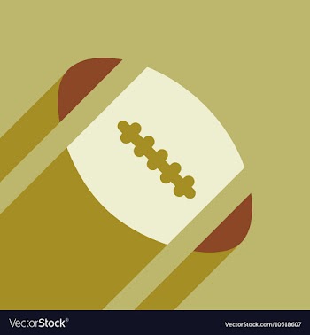 Flat icon with long shadow rugby ball vector image