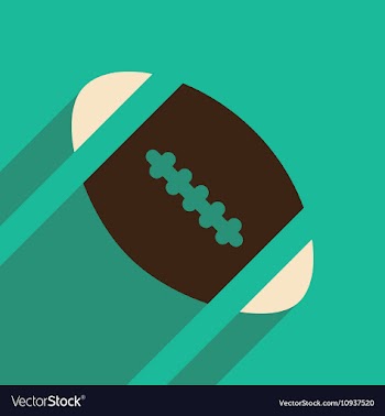 Flat icon with long shadow rugby ball vector image