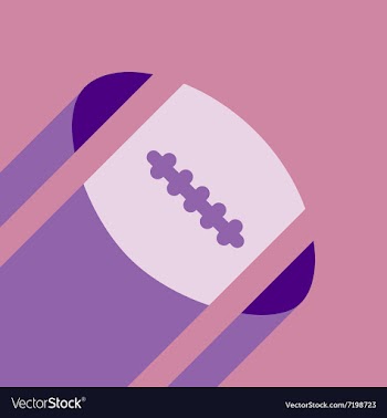 Flat icon with long shadow rugby ball vector image