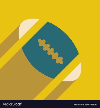 Flat icon with long shadow rugby ball vector image
