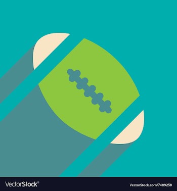 Flat icon with long shadow rugby ball vector image