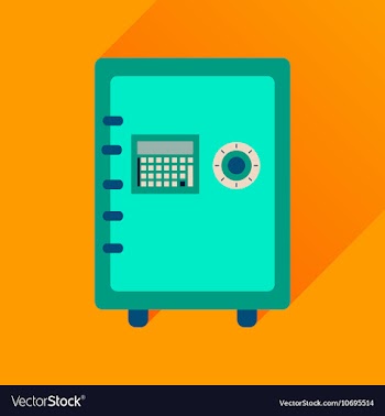 Flat icon with long shadow safe economy vector image