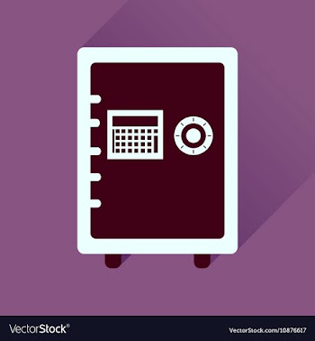 Flat icon with long shadow safe economy vector image