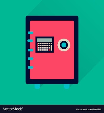 Flat icon with long shadow safe economy vector image