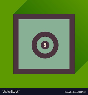 Flat icon with long shadow safe economy vector image