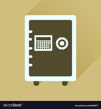 Flat icon with long shadow safe economy vector image