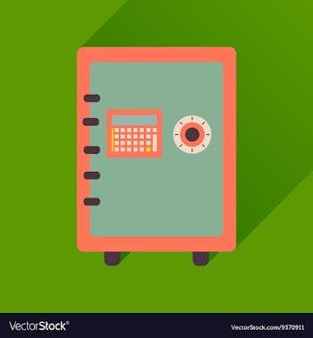 Flat icon with long shadow safe economy vector image