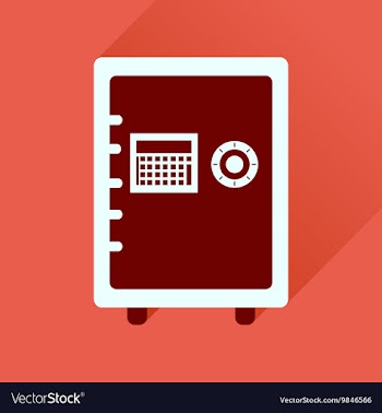 Flat icon with long shadow safe economy vector image