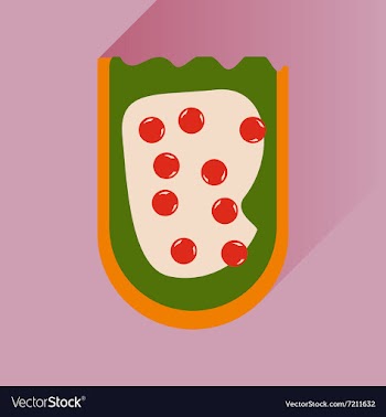 Flat icon with long shadow sandwich caviar vector image