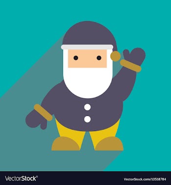 Flat icon with long shadow Santa Claus vector image
